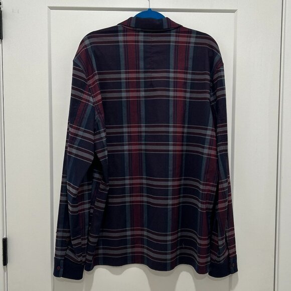 LULULEMON men's long-sleeved burgundy/navy blue plaid shirt (XXL) - Picture 5 of 5